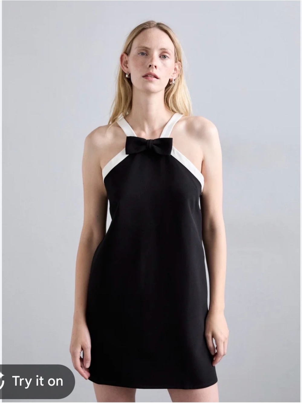 Maje Black Heavy Crepe Tuxedo Mini Cocktail Dress | 10